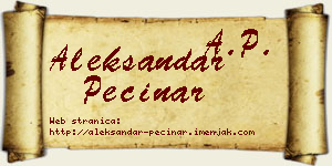 Aleksandar Pećinar vizit kartica